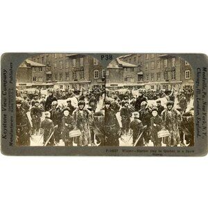 Vintage Keystone View Stereograph P38 "Market Day In Quebec In A Snow Storm"#17